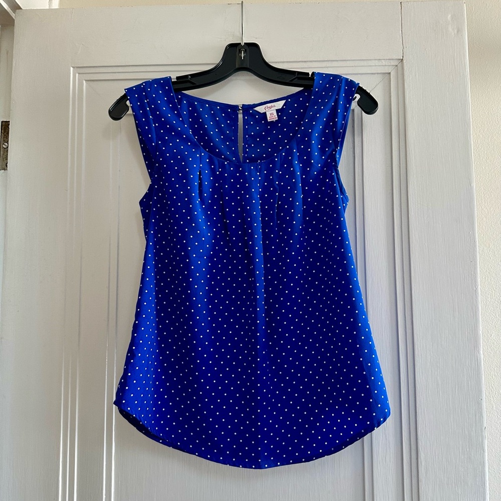 Candie's Vibrant Blue Polka Dot Top - Size XS
